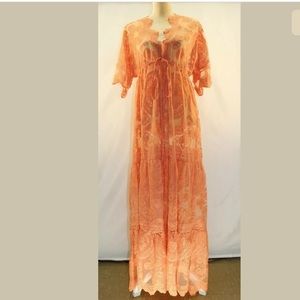 Laklook Pink Scalloped Lace-Accent Tie-Waist